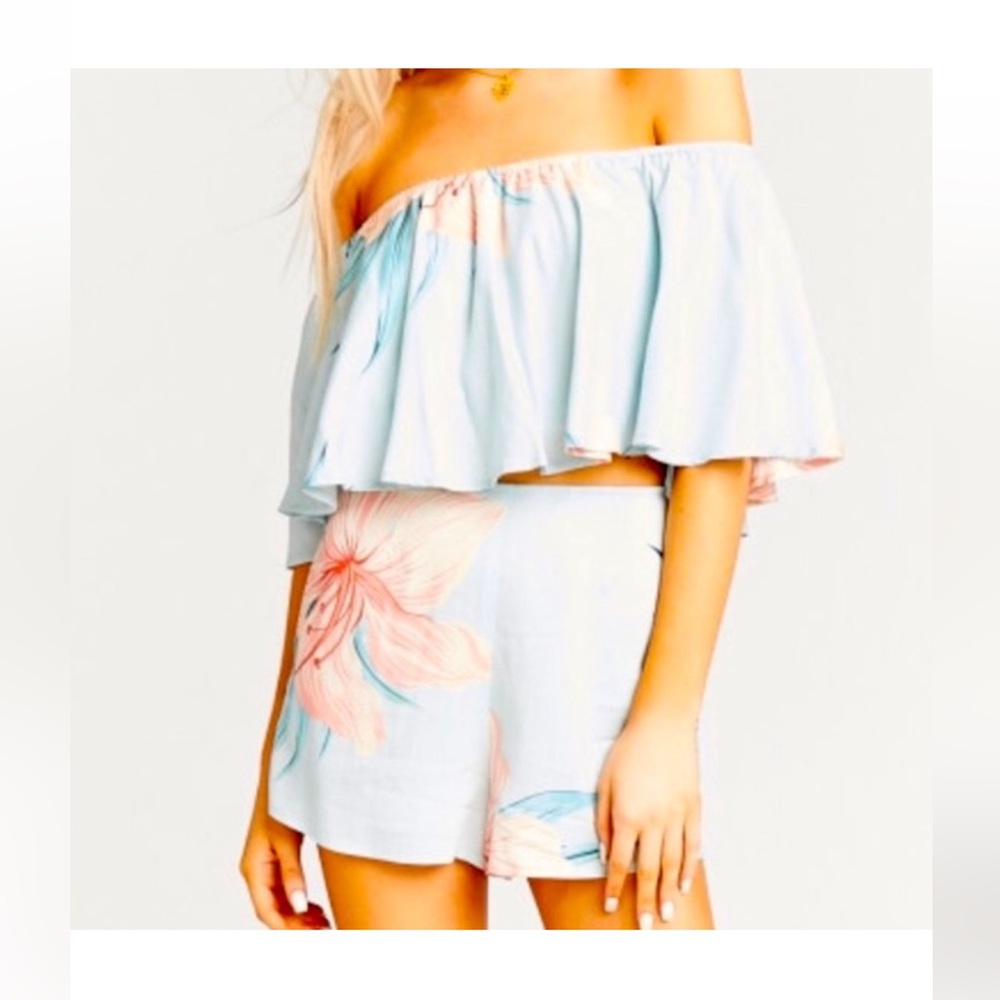 Show Me Your Mumu | Heidi Ruffle Crop Top | Off Shoulder | Women’s Small